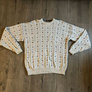 Vintage‎ 90s Authentic Issue Knit Sweater Adult XXL 2XL Men off White Made USA